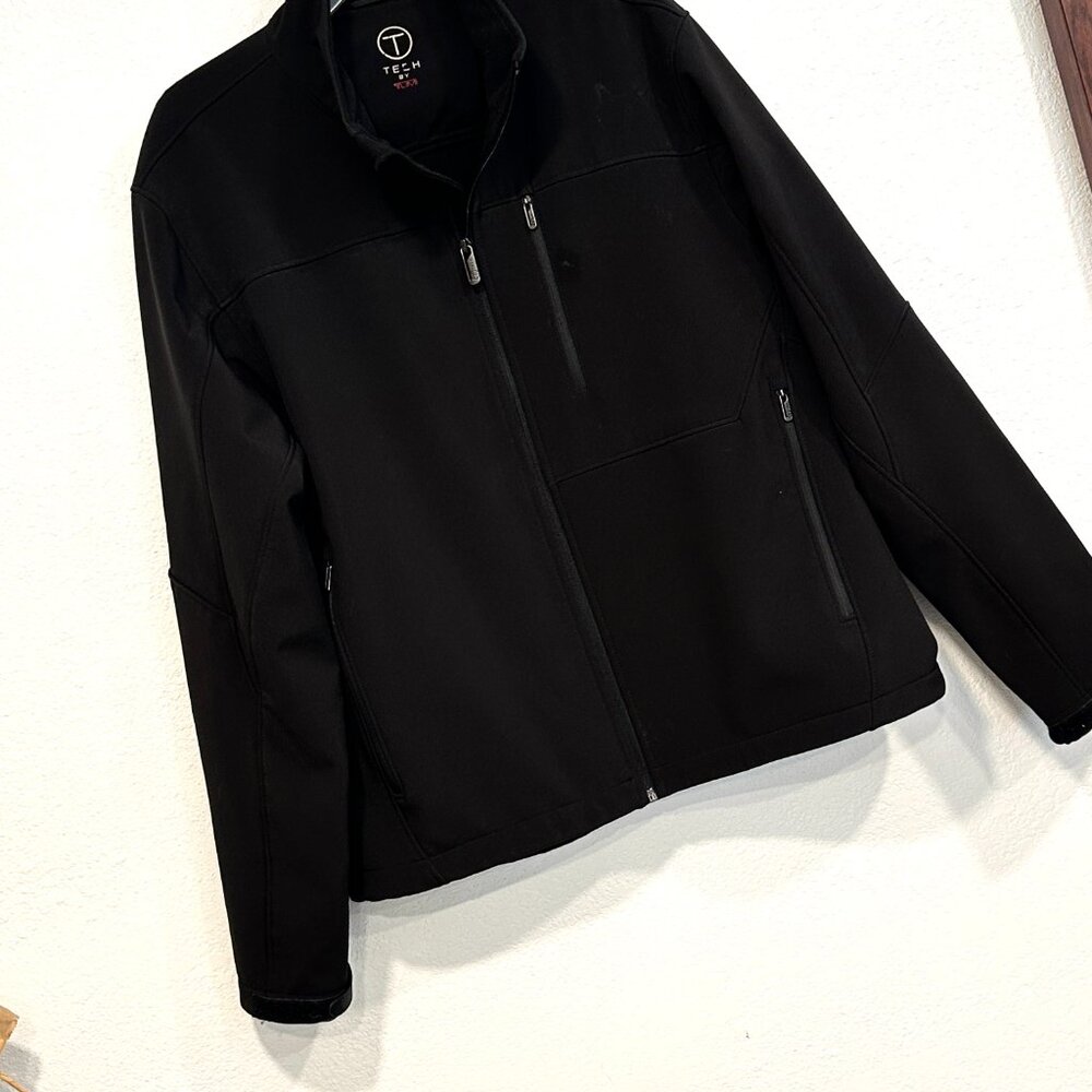 Tech By Tumi Full Zip Jacket Soft Shell Black Zip… - image 6